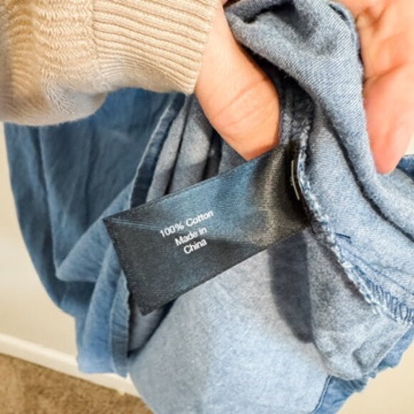 Lane Bryant Off Shoulder Summer Dress Chambray Sleeveless Size 18/20 Cotton - Picture 3 of 5